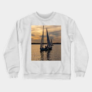 Sailboats Ghosting Along at Sunset Crewneck Sweatshirt